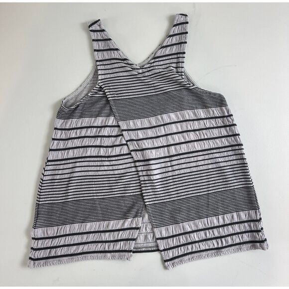 Anthropologie Deletta Women's Split Back V-Neck Tank Top Gray Stripe Size XS - Picture 3 of 12
